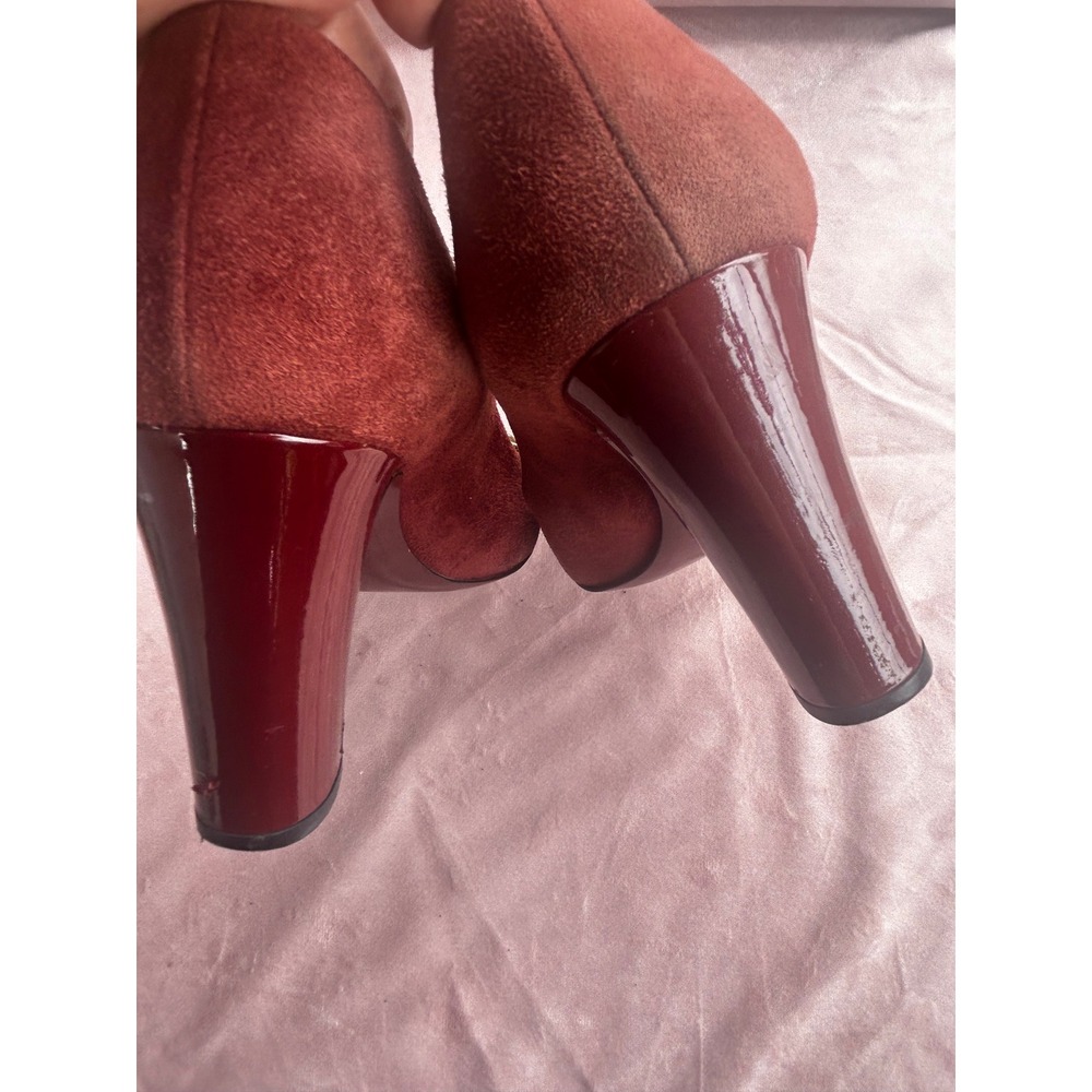 Gucci Pumps Women's Size 8.5 Burgundy Good Horsebit Block Heel - Picture 3 of 7